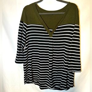 Chic Soul Black/White Striped Top